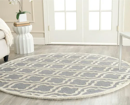 Vista 32 de SAFAVIEH Cambridge Collection CAM132E - Alfombra decorativa de lana marroquí de primera calidad, 2 x 3 pies, color negro y marfil