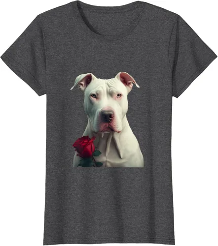 Vista 5 de Dogo Argentino Valentines Day Camiseta, Negro