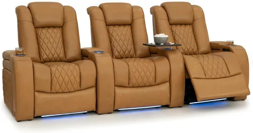 Vista 101 de Seatcraft Asiento de cine en casa Diamante Marrón Reclinable Individual