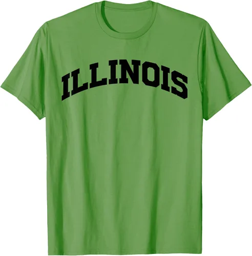 Vista 22 de Illinois Gift - Camiseta de diseño deportivo con texto universitario, gris, S