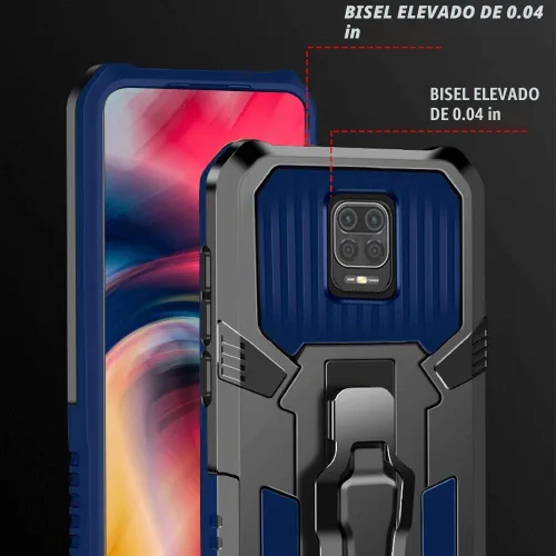 Vista 4 de Funda para Xiaomi Redmi Note 9s/9 Pro, con [2 unidades] Protector de pantalla de vidrio templado de grado militar híbrido de alta resistencia