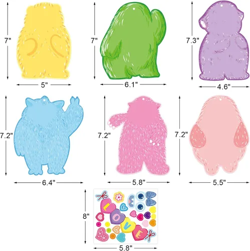 Vista 3 de Fancy Land Kit de manualidades para el día de San Valentín para niños, haz tu propio adorno de monstruo para el aula, actividades divertidas