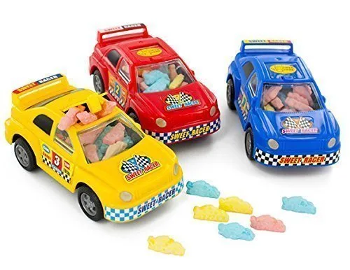 Vista 2 de Sweet Racer Pull Back - Coches rellenos de caramelo (1 caja, 12 coches)