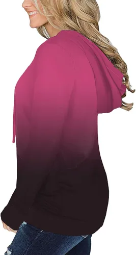 Vista 3 de VISLILY - Sudaderas con capucha para mujer, talla grande, con bloques de color y bolsillos, talla XL a 4XL