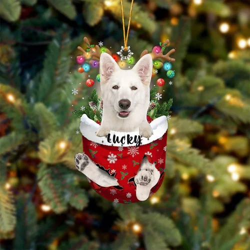 Vista 13 de Adorno de Navidad personalizado para perro Airedale Terrier en bolsillo de nieve, adorno para árbol de Navidad, idea de regalo para amantes