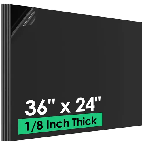 Vista 12 de Hoja de plástico ABS de 1/8 pulg. de grosor (3 mm) - 12" x 8", tablero termoplástico rígido impermeable negro para letreros, manualidades, proyectos