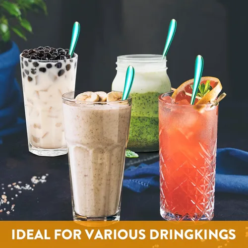 Vista 2 de 8 PIEZAS Cucharitas Arcoíris para Hielo, Cuchara de Té Helado de Brazo Largo, Cuchara de Café, Cucharas para Helado, Cucharas Mezcladoras de Cóctel