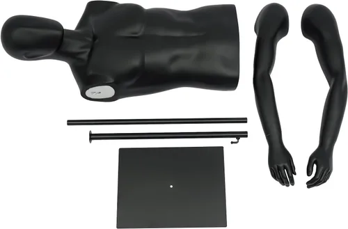 Vista 8 de Forma de vestido de torso de maniquí masculino, maniquí de costura con brazos desmontables, exhibición de maniquí con soporte de metal, altura