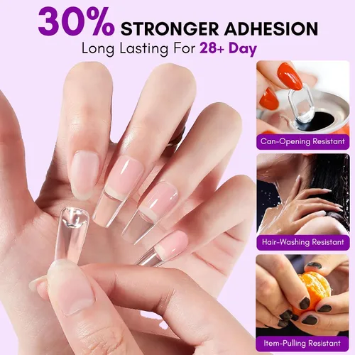 Vista 3 de Makartt Gel de pegamento sólido para uñas: pegamento de uñas de gel extra fuerte para uñas a presión y puntas falsas, pegamento de uñas fuerte