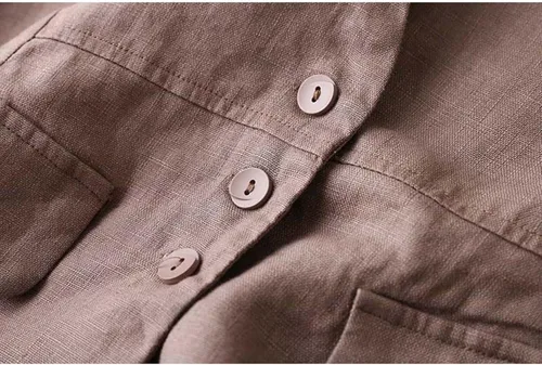 Vista 4 de UATKIMI Chaleco de lino de algodón para mujer, casual, holgado, cuello en V, sin mangas, chaqueta