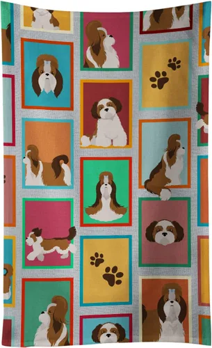 Vista 73 de Caroline's Treasures MLM1160KTWL - Lots of Red Siberian Husky - Toalla de cocina para invitados, toalla de baño decorativa para cara, té, paño