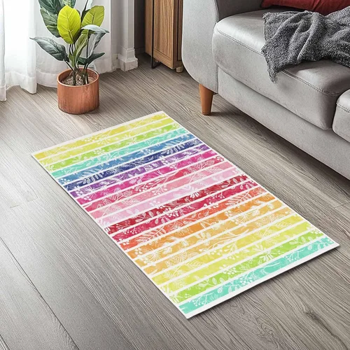 Vista 9 de Tapete de baño de arco iris, suave, para baño, ducha, bañera, cocina, tapete lavable, para dormitorio, cuarto de servicio, pasillo, moderno