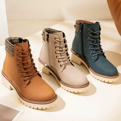 Vista 7 de DeYashopin Botas de senderismo antideslizantes para mujer, botas casuales para exteriores