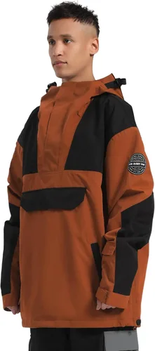 Vista 13 de GSOU SNOW Chaqueta de esquí para hombre, abrigo de nieve para snowboard, cálido, invierno, impermeable, con capucha