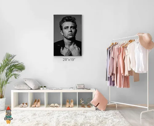Vista 3 de HB Art Design Sesión de fotos sexy de James Dean en lienzo en blanco y negro, impresión artística de icono americano, sala de estar, dormitorio