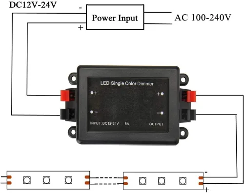 Vista 4 de BZONE DC 12-24V LED tira de luz de un solo color inalámbrico RF controlador remoto atenuador para SMD 5050 3528 tira de luces LED de un solo