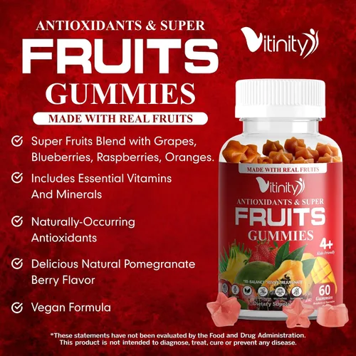 Vista 31 de VITINITY Super Greens - Gomitas multivitamínicas Hechas con 30 superalimentos reales, verduras, hierbas, frutas para adultos y niños para aumentar