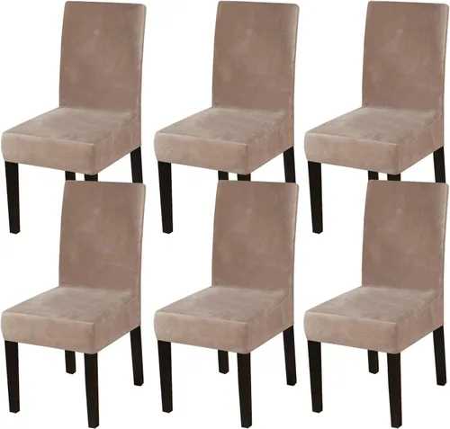 Vista 27 de Turquoize - Juego de 2 fundas elásticas para sillas de comedor, fundas lavables removibles para sillas de comedor, fundas de asiento para sillas