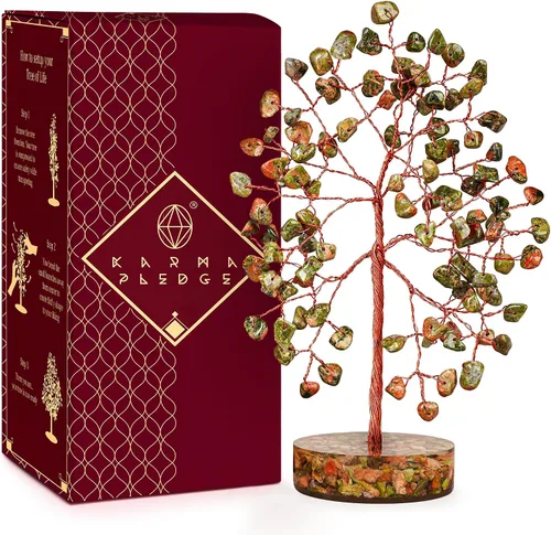 Vista 50 de Árbol de la vida de cristal para decoración del hogar y la oficina, regalos para mujeres, piedras curativas de amazonita de chakra, árbol bonsái