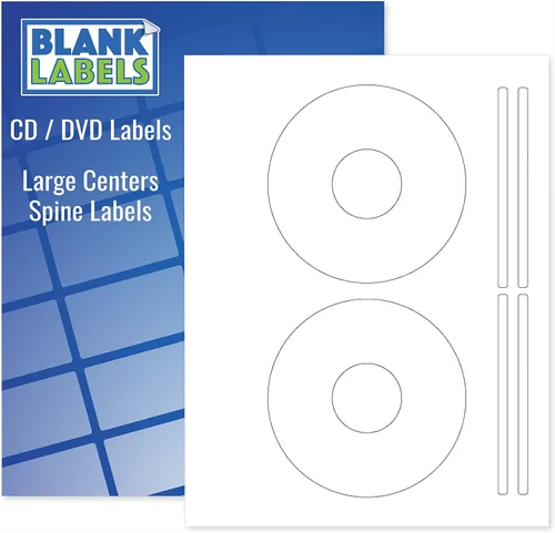 Vista 17 de Etiqueta imprimible para CD/DVD Compatible con discos estándar Cantidad de 20 discos, 40 lomo 10 hojas en total Blanco mate permanente