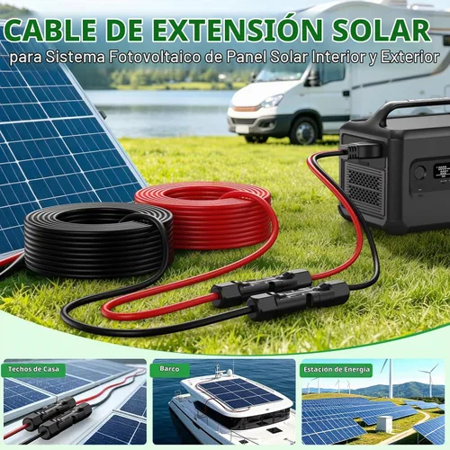 Vista 9 de Oududianzi Cable de extensión solar de 10 pies, cable solar de 10 AWG, cable fotovoltaico de cobre estañado de calibre 10, cables y conectores