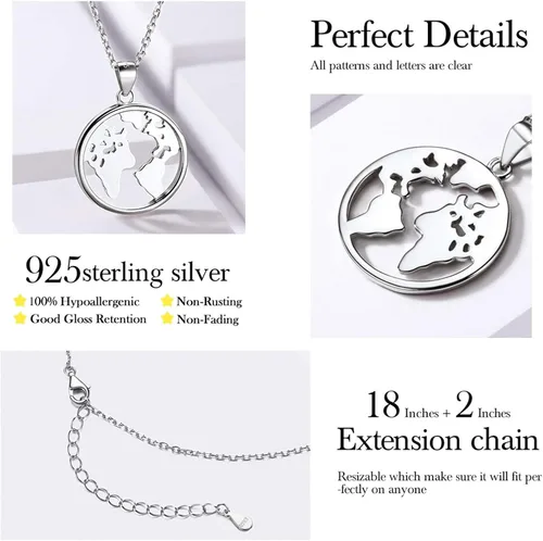 Vista 4 de ChicSilver Collar de moneda de plata de ley, collar con colgante de moneda para mujer (con caja de regalo)