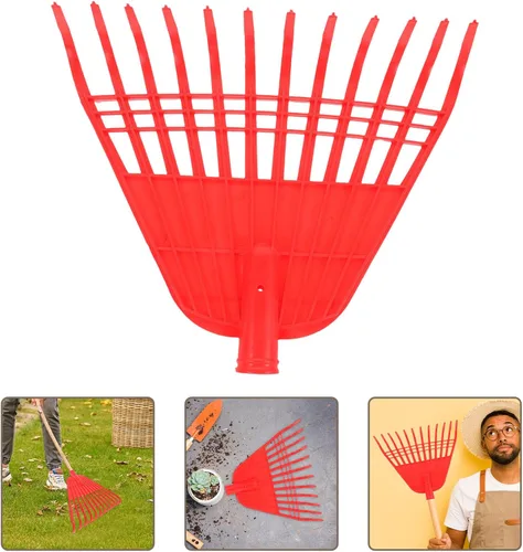 Vista 8 de Portable Plastic Garden Lawn Rake Head Replacement with Tines for Efficient Leaf and Grass Removal Lightweight Rake for Outdoor Gardening Farm