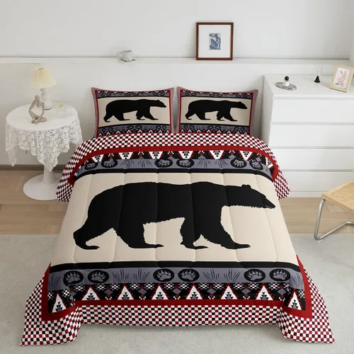 Vista 22 de Erosebridal Juego de edredón con temática de pesca, juego de ropa de cama rústica de granja tamaño individual para niños, adolescentes y adultos