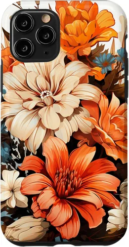 Vista 28 de Funda para iPhone 11 Pro Max Vintage Autumn Flower Fall Pumpkin Girl Women Fall