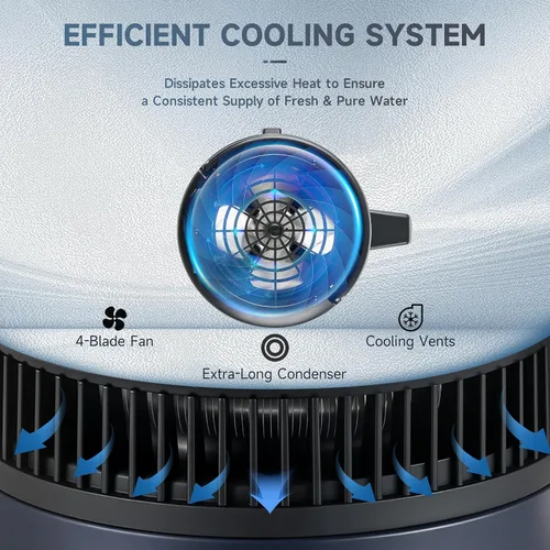 Vista 6 de CO-Z Destilador de agua de 1.1 galones, máquina de agua destilada de 4L para encimera con olla de vidrio, purificador de agua destilada de 750W