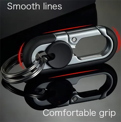 Vista 5 de CHRIS GOOD 2 llaveros de coche para hombre, llavero creativo personalizado de acero inoxidable para hombres, llavero de metal resistente
