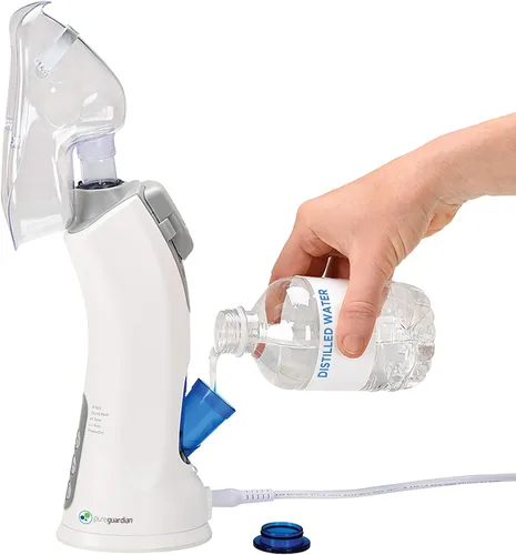 Vista 12 de PureGuardian MST55 Inhalador portátil de vapor y niebla caliente, bandeja de aceite esencial, tratamiento de vapor natural de mano ideal