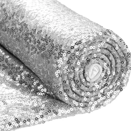 Vista 8 de Shimeyao Tela de lentejuelas de 24 pies y 8 yardas, tela con purpurina para coser disfraces y ropa, telón de fondo de boda, mantel de mesa, camino