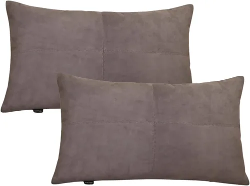 Vista 7 de Funda de almohada de piel de cordero Sued - Funda de cojín para sofá, fundas rectangulares decorativas para sala de estar y dormitorio, 10 x 18