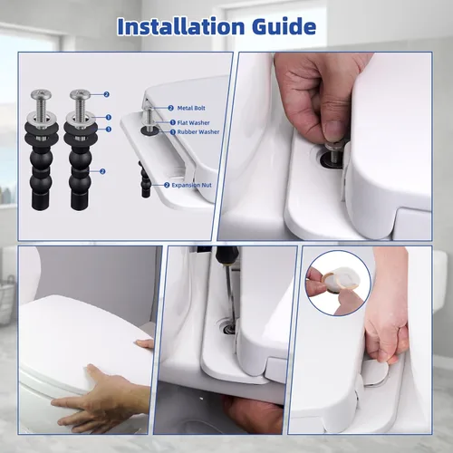 Vista 7 de SS124 - Reemplazo de asiento de inodoro compatible con TOTO, algodón blanco
