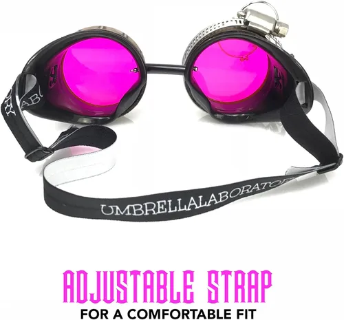 Vista 50 de Lentes estilo victoriano Steampunk con diseño de brújula, lentes de colores y lupa ocular