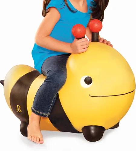 Vista 2 de B. toys – Juguetes inflables Bee Bouncer para montar – Juguetes para niños con bomba de aire – Juguetes para niños pequeños para el equilibrio