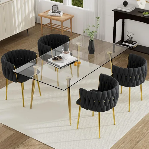 Vista 12 de Juego de mesa de comedor de cristal plateado para 2, juego de mesa cuadrada de lujo moderno de 36 pulgadas, juego de mesa de cocina minimalista de 3