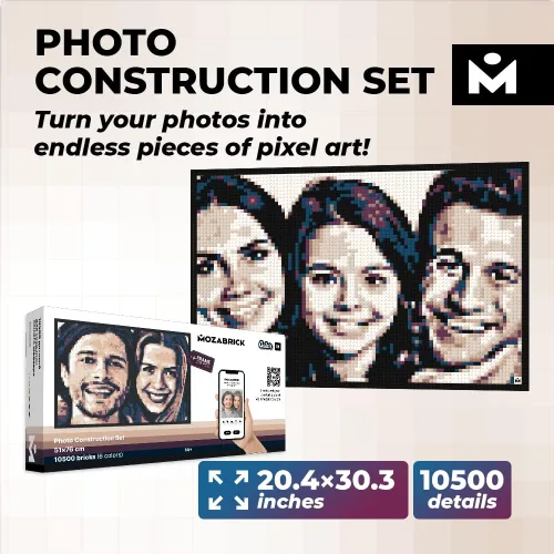 Vista 2 de Color M - Juego de construcción de mosaico fotográfico personalizado Kit de manualidades para creación de arte de pared de ladrillo a partir