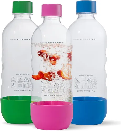 Vista 8 de Botellas de agua carbonatada de repuesto para SodaStream - 1 litro, sin BPA y a prueba de fugas
