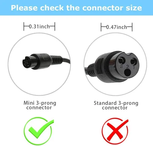 Vista 4 de Puerto de carga Hoverboard de repuesto para Hover-1 Swagtron TOMOLOO Segway Smart Self-Balancing Scooter Eléctrico etc. (2 puntas 3 pines)