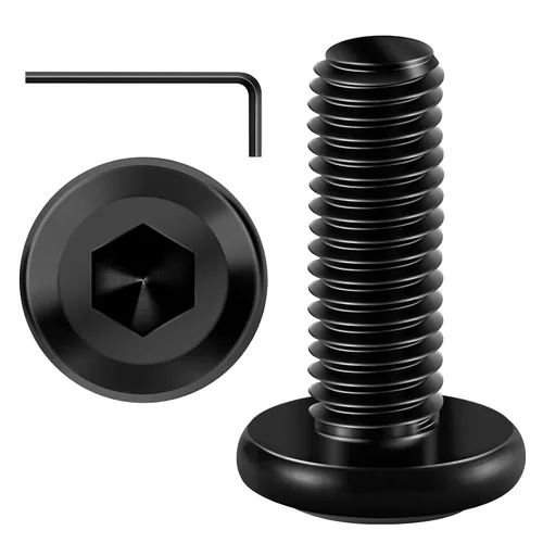 Vista 35 de Mywish M5 x 8mm 20 piezas de tornillos de cabeza plana con rosca hexagonal, pernos de acero inoxidable 304 para muebles con rosca completa, óxido