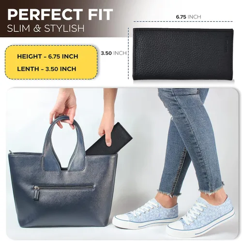 Vista 3 de Funda de chequera para hombres y mujeres, funda de chequera estándar de cuero