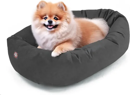 Vista 20 de Majestic Pet Cama para Perros de 52 Pulgadas de Ante Calmante Lavable 52x35x11 (Pulgadas) – Acogedora Cama Redonda para Perros con Forma de Dona