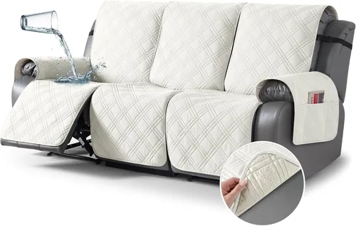 Vista 39 de TAOCOCO Fundas para Sillón de Dos Plazas Reclinable 100% Impermeables, Fundas Divididas para Loveseat Reclinable, Funda Antideslizante para Sofá