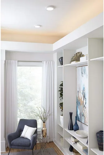 Vista 8 de Progress Lighting Edgelit - Soporte para superficie LED de 7 pulgadas, colección Everlume, para interiores, P810015-030-30, blanco