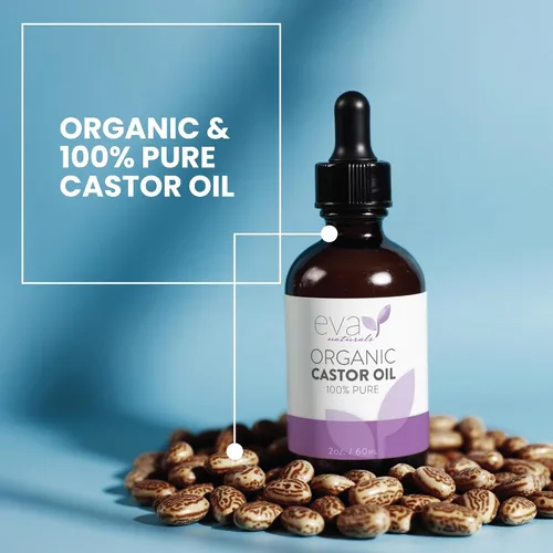 Vista 6 de Eva Naturals Aceite de ricino 100 % puro, prensado en frío para el crecimiento de pestañas, cejas, cabello y pestañas, gotas de suero más gruesas
