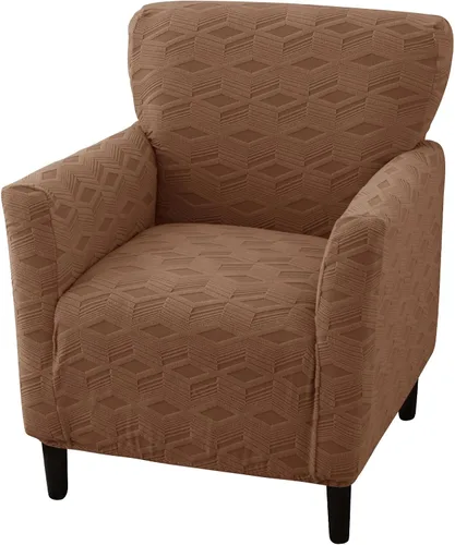 Vista 19 de LiveGo Fundas elásticas para sillón de banquete, funda de jacquard suave con brazos, fundas para sillón, protector de muebles, lavable a máquina