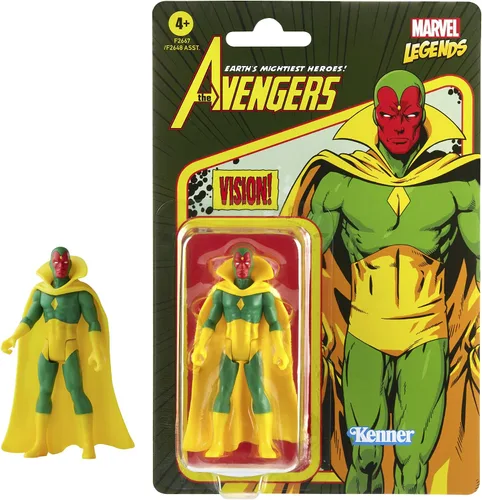 Vista 2 de Marvel Hasbro Legends - Figura de acción Retro 375 Collection Vision de 3.75 pulgadas, color amarillo