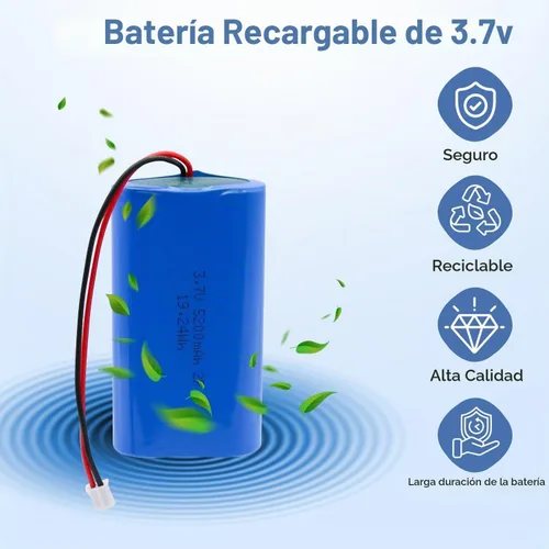 Vista 3 de Paquete de batería de iones de litio de 5200mAh 3.7V, batería recargable de Li-ion con conector JST-PH de 2.0mm 2Pin, baterías de 3.7 voltios
